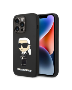 Maska za iPhone 15 Pro Max 6.7 Karl Lagerfeld Hc Silicone NFT Ikonik crna (KLHCP15XSNIKBCK) - 211142