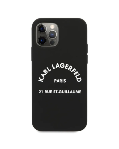Maska za iPhone 12/12 Pro 6.1 Karl Lagerfeld Hc Silicone RSG crna (KLHCP12MSLSGRBK) - 205332