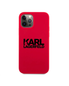 Maska za iPhone 12/12 Pro 6.1 Karl Lagerfeld Hc Silicone Stack Logo crvena (KLHCP12MSLKLRE) - 205334