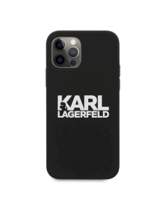 Maska za iPhone 12 Pro Max 6.7 Karl Lagerfeld Hc Silikone Stack Logo crna (KLHCP12LSLKLRBK) - 205333