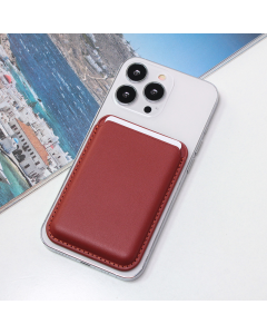 Torbica Leather Magsafe Pocket za iPhone 14 bordo - 205822