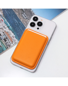 Torbica Leather Magsafe Pocket za iPhone 14 narandzasta - 205824