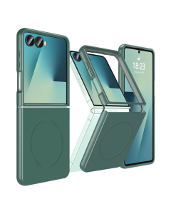 Maska za Samsung Galaxy Z Flip 7 Magsafe Elegant Fold tamno zelena