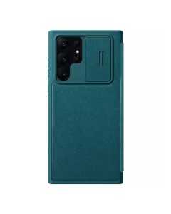 Maska za Samsung Galaxy S23 Ultra Nillkin Qin Pro (plain leather) zelena - 205947