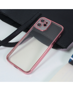 Torbica Silikon Camera Diamond iPhone 12 6.1 roze - 204999