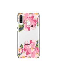 Torbica Silikonska Print Skin za Huawei P30 Lite Pink Flowers - 8017186