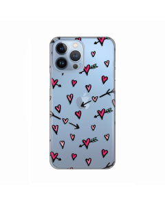 Torbica Silikonska Print Skin za iPhone 13 Pro Max 6.7 Hearts Pattern - 8018963