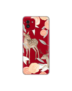 Maska za Samsung Galaxy A03 Flower Deer Silikonska Print Skin - 8018349-1