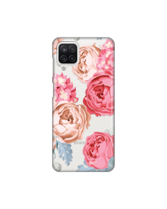 Maska za Samsung Galaxy A12 Silikonska Print Skin Pink Flowers - 8017863