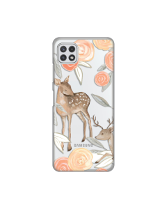 Maska za Samsung A226B Galaxy A22 5G Flower Deer Silikonska Print Skin - 8018313