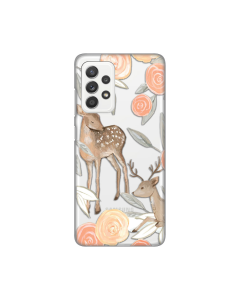 Torbica Silikonska Print Skin za Samsung A525F/A526B/A528B Galaxy A52 4G/A52 5G/A52s 5G Flower Deer - 8019778