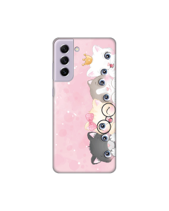 Maska za Samsung Galaxy S21 FE Silikonska Print Skin Pink Cats - 8019155