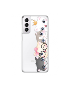 Torbica Silikonska Print Skin za Samsung G991B Galaxy S21 Cats - 8019156