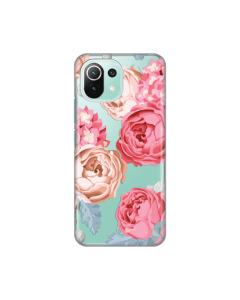 Maska za Xiaomi Mi 11 lite Silikonska Print Skin Pink Flowers - 8017963