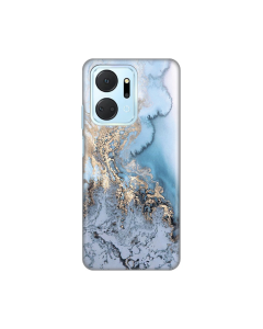 Torbica Silikonska Print za Honor X7a Blue Gold Marble - 8019590