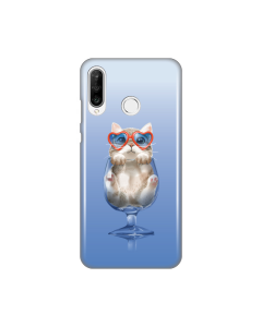 Torbica Silikonska Print za Huawei P30 Lite Funny Cat - 8018727