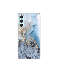 Maska za Samsung Galaxy A34 5G Blue Gold Marble Silikonska Print - 8019524