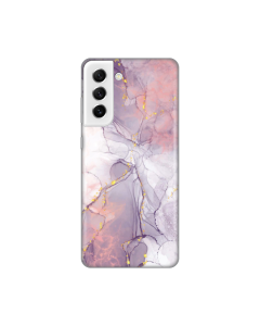 Maska za Samsung Galaxy S21 FE Silikonska Print Pink Marble - 8018652