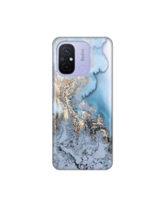 Torbica Silikonska Print za Xiaomi Redmi 12C Blue Gold Marble - 8019662