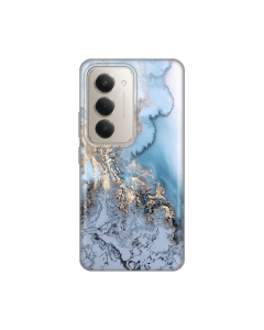 Maska za Xiaomi Redmi 15 4G Blue Gold Marble Silikonska Print - 8021005