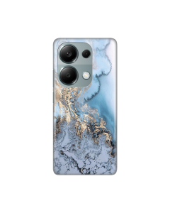 Maska za Xiaomi Redmi Note 13 Pro 4G Blue Gold Marble Silikonska Print - 8020186