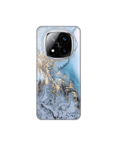 Maska za Xiaomi Redmi Note 14 Pro Plus (EU) Blue Gold Marble Silikonska Print - 8020646