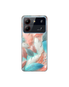 Torbica Silikonska Print za ZTE Blade A54 Pastel Feathers - 8020671