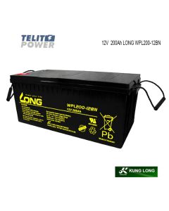 KUNG LONG 12V 200Ah WPL200-12BN M8 BOLT L LONG