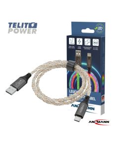 ANSMANN USB-A na USB-tip C kabl sa LED osvetljenjem 100cm ANSMANN