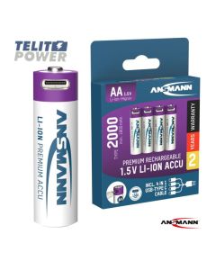 ANSMANN Punjiva Li-Ion 1.5V 2000mAh AA sa USB tip C ulazom za punjenje Ansmann 4 komada