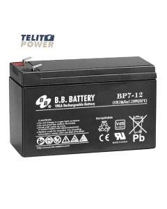 BB BATTERY Akumulator 12V 7Ah BP7-12 BB Battery terminal T2