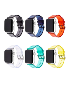 Narukvica za Apple Watch Sport Silicone Strap 42/ 44/ 45 mm transparent tamno plava - 049428