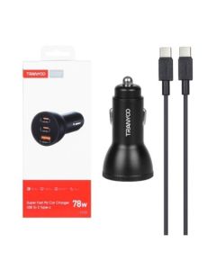 TRANYOO Auto punjač T-C25 78W Brzo punjenje 1x USB-A+2x USB-C