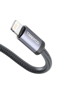 TRANYOO Kabl USB Data T-S20I ojačan metalni USB na Lightning 1m, crna - 1920008