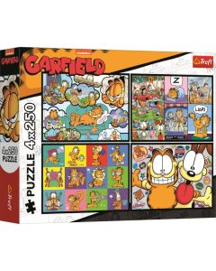 TREFL Puzzle Garfild ne voli ponedeljke - 4x250 delova - 103463-13344