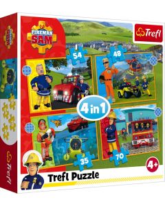TREFL Puzzle 4u1 Vatrogasac Sem 34387 - 35, 48, 54, 70 delova - 102822-T34387