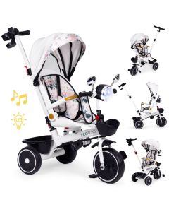 ECO TOYS Tricikl za decu sa rotirajućim sedištem i sklopivom tendom 2u1, bela - WQL-186 WHITE