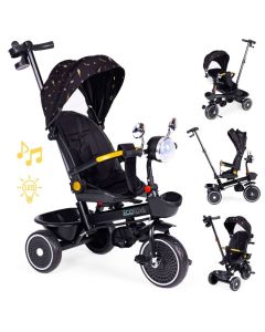 ECO TOYS Tricikl za decu sa rotirajućim sedištem i sklopivom tendom 2u1, crna - WQL-186 BLACK
