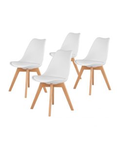 MODERNHOME Trpezarijske stolice set 4 kom filipo bela - PC-003 WHITE