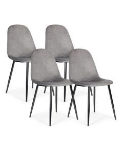 MODERNHOME Trpezarijske stolice set 4 kom velvet siva