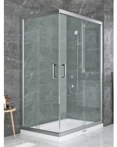 Quartz Tuš kabina Denko 100x80x190cm 5mm providno staklo, srebrni ram - 11600