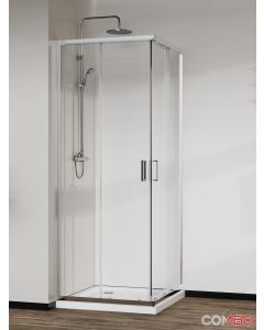 Quartz Tuš kabina Elemento Ker 80x80x200cm 6mm providno staklo, srebrni ram - 12203-12203