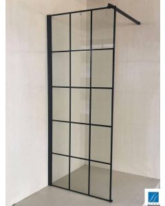 Linni Tuš paravan walk-in Elegance Black 80x200cm 8mm providno staklo, crni profil - 6307-1