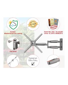 BARKAN BM343XLOD LCD TV zglobni zidni nosač do 65 inča sivi