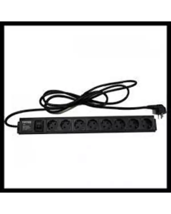 220V razvodni PDU panel 19/1U sa 8 utičnih mesta,prekidač,prenaponska zaštita,kabl 1.8m  PDU-8SP-1U