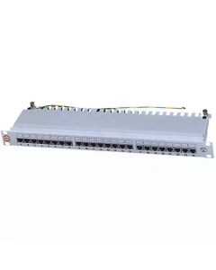 Patch panel 19/1U sa 24 RJ-45 STP kat. 6A Fully Shielded, Krone LSA, držač kablova sa zadnje