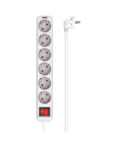 Produžni kabl sa prekidačem 6 utičnice 3m Max MPS-106S-3M Beli