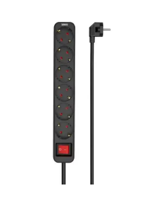 Produžni kabl sa prenaponskom zaštitom/prekidač/indikator 6 utičnice 3m Max MPS-306SOPB-3M Crni