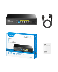 Svič 10/100/1000 5-port Cudy GS1005PTS1 4xPoE+ sa 1 SFP port/120W