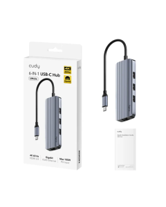 Adapter-konverter Cudy UH606 USB Tip C 3xUSB-A 3.0/RJ-45/HDMI/USB-C